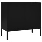 vidaXL Aparador de acero y vidrio templado negro 75x35x70 cm vidaXL Aparador de acero y vidrio templado negro 75x35x70 cm