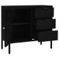 vidaXL Aparador de acero y vidrio templado negro 75x35x70 cm vidaXL Aparador de acero y vidrio templado negro 75x35x70 cm