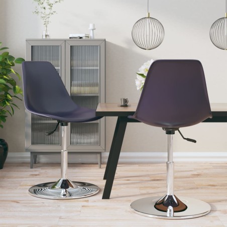 vidaXL Sillas de comedor giratorias 2 unidades PP lila