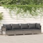 vidaXL Set de muebles de jardín 4 pzas y cojines ratán sintético gris vidaXL Set de muebles de jardín 4 pzas y cojines ratán sintético gris