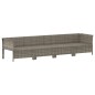 vidaXL Set de muebles de jardín 4 pzas y cojines ratán sintético gris vidaXL Set de muebles de jardín 4 pzas y cojines ratán sintético gris