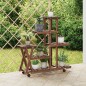 vidaXL Soporte de flores con ruedas madera maciza abeto 95x25x101 cm vidaXL Soporte de flores con ruedas madera maciza abeto 95x25x101 cm