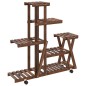 vidaXL Soporte de flores con ruedas madera maciza abeto 95x25x101 cm vidaXL Soporte de flores con ruedas madera maciza abeto 95x25x101 cm