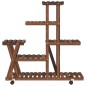 vidaXL Soporte de flores con ruedas madera maciza abeto 95x25x101 cm vidaXL Soporte de flores con ruedas madera maciza abeto 95x25x101 cm
