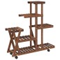 vidaXL Soporte de flores con ruedas madera maciza abeto 95x25x101 cm vidaXL Soporte de flores con ruedas madera maciza abeto 95x25x101 cm
