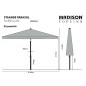 Madison Sombrilla Flores Luxe redonda 300 cm crudo 