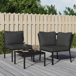 vidaXL Silla de jardín acero con cojines gris 76x76x79 cm