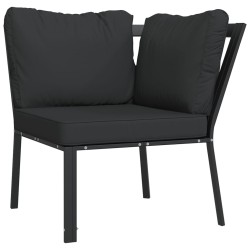vidaXL Silla de jardín acero con cojines gris 76x76x79 cm