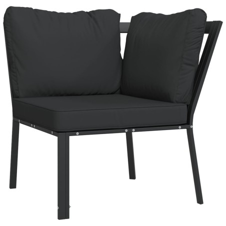 vidaXL Silla de jardín acero con cojines gris 76x76x79 cm