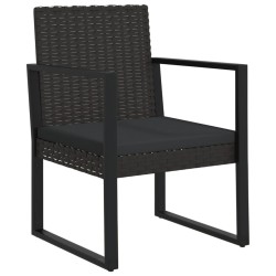 vidaXL Silla de jardín con cojín ratán sintético negro