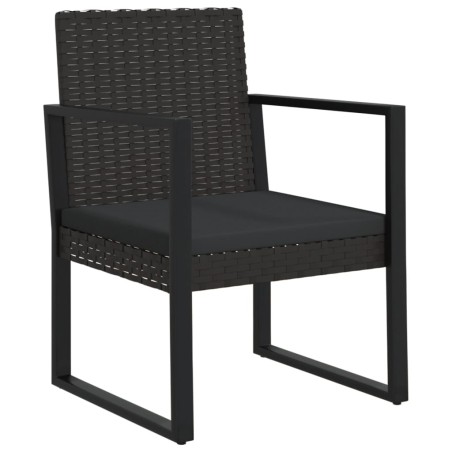 vidaXL Silla de jardín con cojín ratán sintético negro