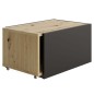 FMD Mesa de centro extensible color roble artesanal y negro FMD Mesa de centro extensible color roble artesanal y negro