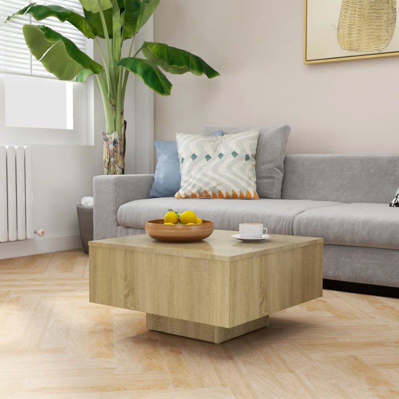 vidaXL Mesa de centro madera contrachapada roble Sonoma 60x60x31,5 cm vidaXL Mesa de centro madera contrachapada roble Sonoma 60x60x31,5 cm