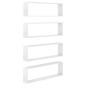 vidaXL Estante cubo pared 4uds contrachapado blanco brillo 100x15x30cm vidaXL Estante cubo pared 4uds contrachapado blanco brillo 100x15x30cm