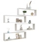 vidaXL Estante cubo pared 4uds contrachapado blanco brillo 100x15x30cm vidaXL Estante cubo pared 4uds contrachapado blanco brillo 100x15x30cm