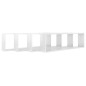 vidaXL Estante cubo pared 4uds contrachapado blanco brillo 100x15x30cm vidaXL Estante cubo pared 4uds contrachapado blanco brillo 100x15x30cm