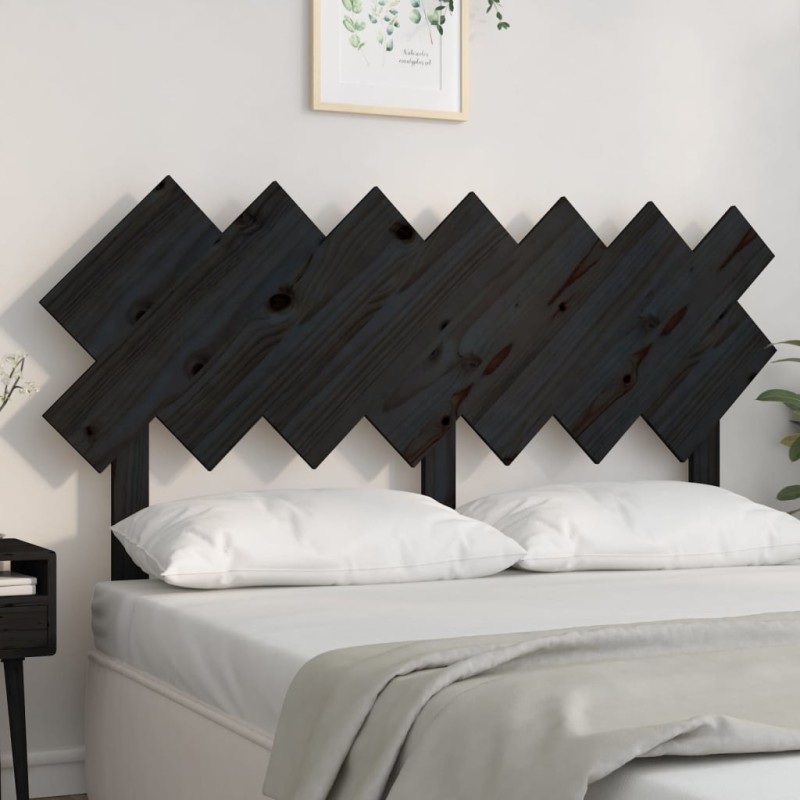 vidaXL Cabecero de cama madera maciza de pino negro 151,5x3x81 cm vidaXL Cabecero de cama madera maciza de pino negro 151,5x3x81 cm