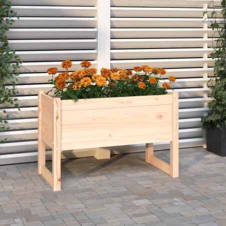 vidaXL Jardinera de madera maciza de pino 78x40x52 cm