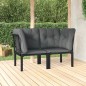 vidaXL Sillones esquina jardín con cojines 2 uds ratán PE negro y gris vidaXL Sillones esquina jardín con cojines 2 uds ratán PE negro y gris