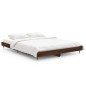 vidaXL Estructura de cama madera contrachapada marrón roble 135x190 cm