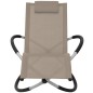 vidaXL Tumbona geométrica de jardín acero gris taupe vidaXL Tumbona geométrica de jardín acero gris taupe