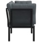 vidaXL Sillones esquina jardín con cojines 2 uds ratán PE negro y gris vidaXL Sillones esquina jardín con cojines 2 uds ratán PE negro y gris
