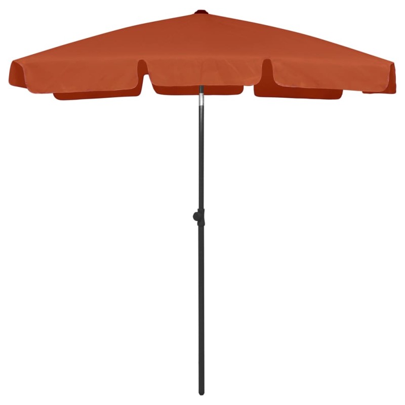 vidaXL Sombrilla de playa terracota 180x120 cm vidaXL Sombrilla de playa terracota 180x120 cm