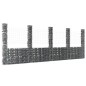 vidaXL Cesta de gaviones forma de U 5 postes de hierro 500x20x200 cm vidaXL Cesta de gaviones forma de U 5 postes de hierro 500x20x200 cm
