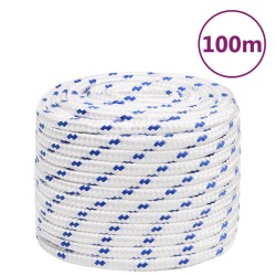 vidaXL Cuerda de barco polipropileno blanco 16 mm 100 m