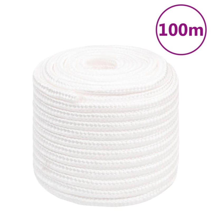 vidaXL Cuerda de barco polipropileno blanco intenso 16 mm 100 m vidaXL Cuerda de barco polipropileno blanco intenso 16 mm 100 m