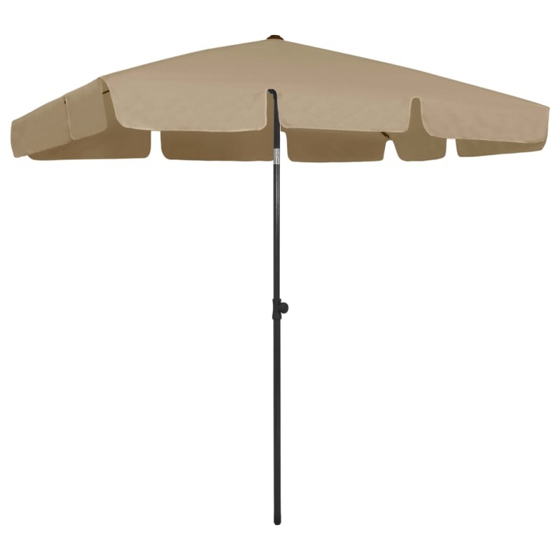 vidaXL Sombrilla de playa taupe 200x125 cm vidaXL Sombrilla de playa taupe 200x125 cm