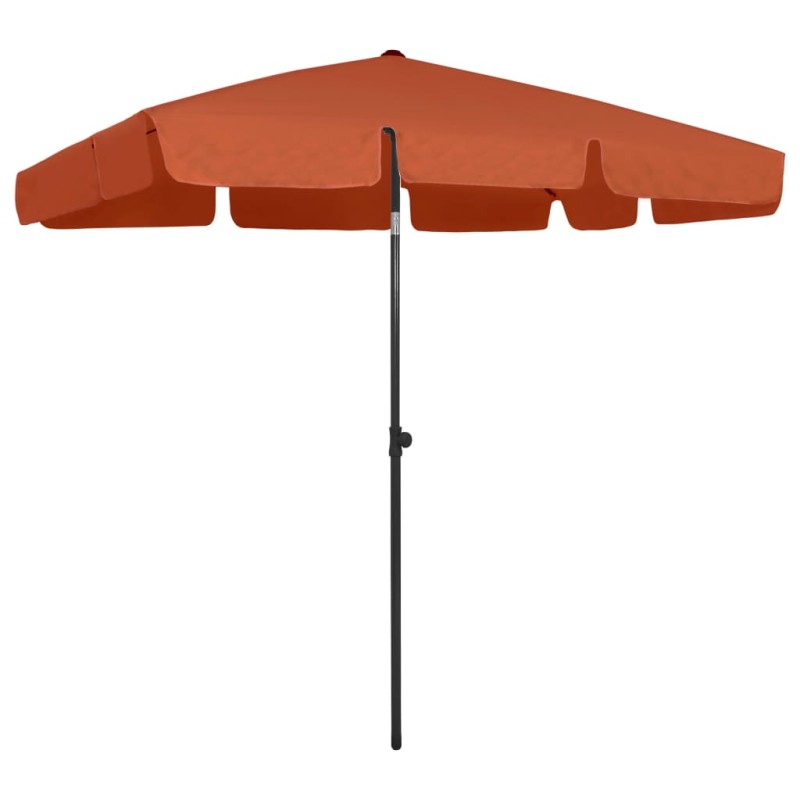 vidaXL Sombrilla de playa terracota 200x125 cm vidaXL Sombrilla de playa terracota 200x125 cm