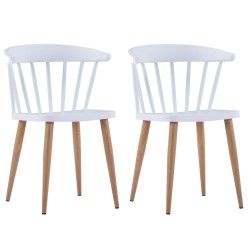 vidaXL Sillas de comedor 2 unidades plástico blanco