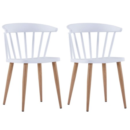 vidaXL Sillas de comedor 2 unidades plástico blanco