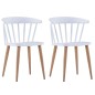 vidaXL Sillas de comedor 2 unidades plástico blanco vidaXL Sillas de comedor 2 unidades plástico blanco