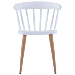 vidaXL Sillas de comedor 2 unidades plástico blanco