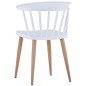 vidaXL Sillas de comedor 2 unidades plástico blanco vidaXL Sillas de comedor 2 unidades plástico blanco