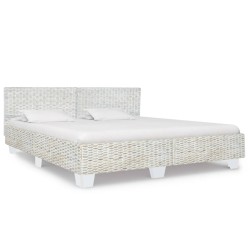 vidaXL Estructura de cama ratán natural gris 180x200 cm