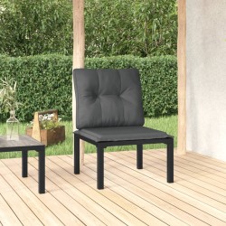 vidaXL Silla de jardín con cojines ratán sintético negro y gris