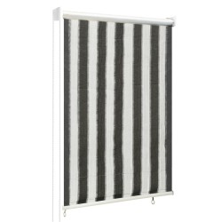 vidaXL Persiana enrollable 80x140 cm a rayas gris antracita y blanca