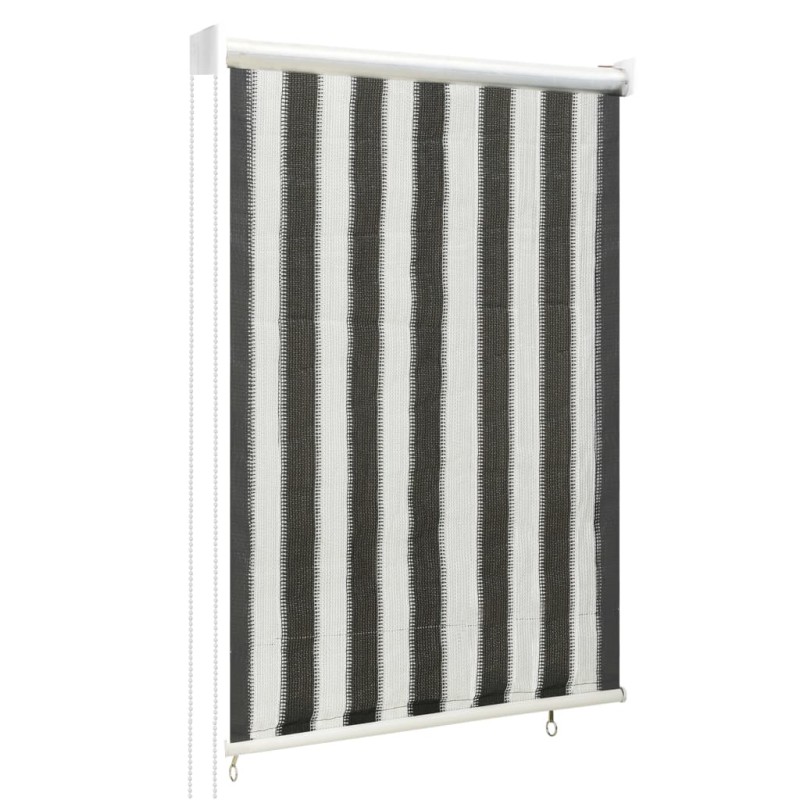 vidaXL Persiana enrollable 80x140 cm a rayas gris antracita y blanca