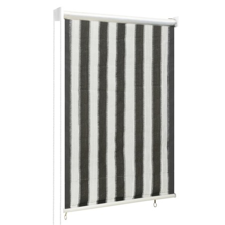 vidaXL Persiana enrollable 80x140 cm a rayas gris antracita y blanca