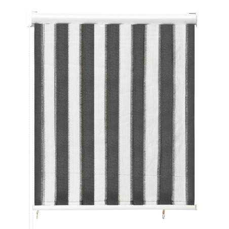 vidaXL Persiana enrollable 80x140 cm a rayas gris antracita y blanca