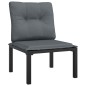 vidaXL Silla de jardín con cojines ratán sintético negro y gris vidaXL Silla de jardín con cojines ratán sintético negro y gris