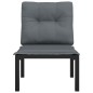 vidaXL Silla de jardín con cojines ratán sintético negro y gris vidaXL Silla de jardín con cojines ratán sintético negro y gris