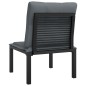 vidaXL Silla de jardín con cojines ratán sintético negro y gris vidaXL Silla de jardín con cojines ratán sintético negro y gris