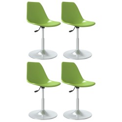 vidaXL Sillas de comedor giratorias 4 unidades PP verde 