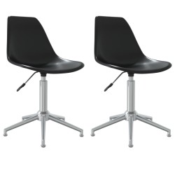 vidaXL Sillas de comedor giratorias 2 unidades PP negro
