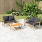 vidaXL Banco de jardín de bambú con cojines gris oscuro vidaXL Banco de jardín de bambú con cojines gris oscuro