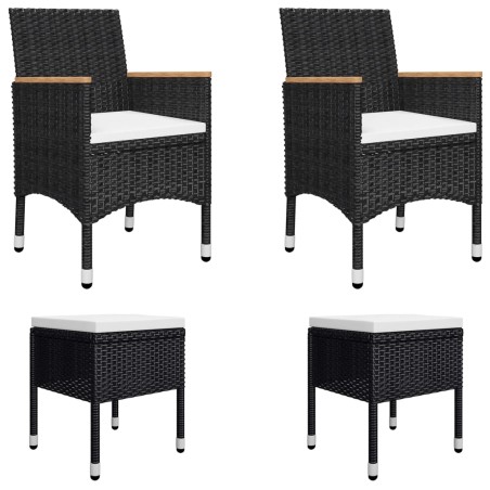 vidaXL Juego de comedor de jardín de 5 piezas negro